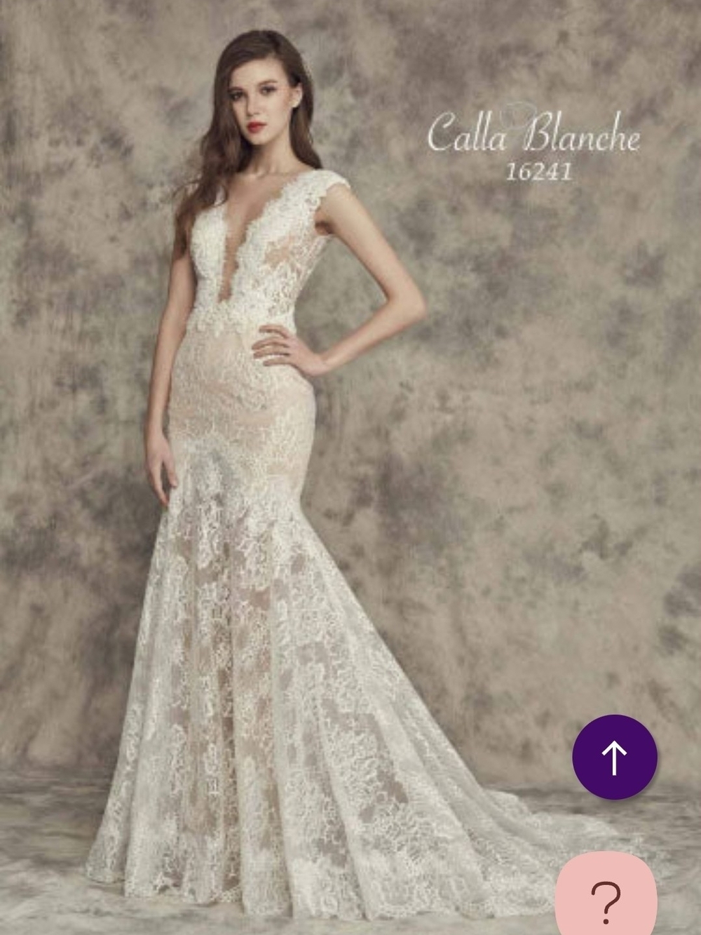 Calla Blanche 16241 Ivory Lace Mermaid Wedding Dress Size 12 Nwt